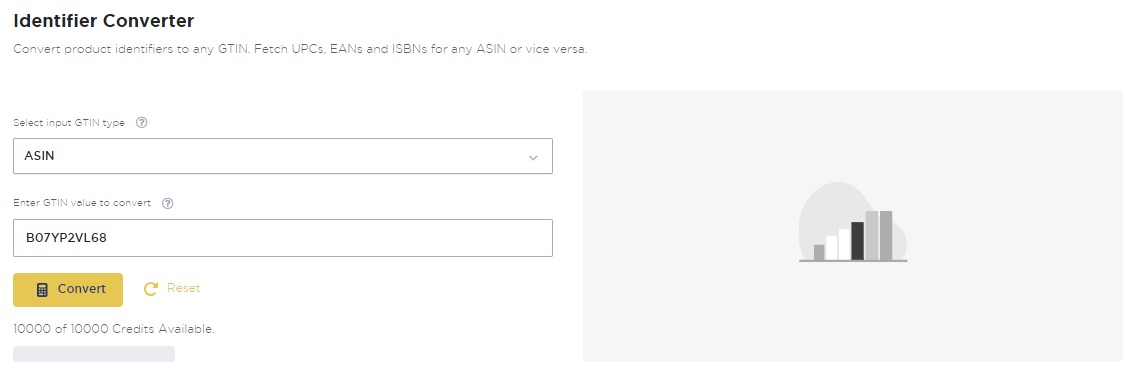 Adding GTIN details in the &lsquo;Identifier Converter&rsquo; tool in Product Research Pulse.